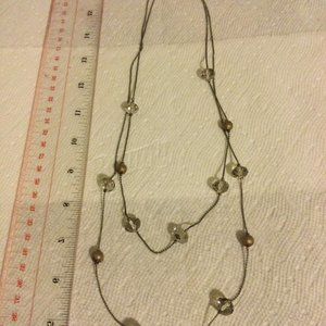 Women's necklace 2 layers beads chain 24" long
